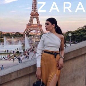 Zara white one shoulder top!